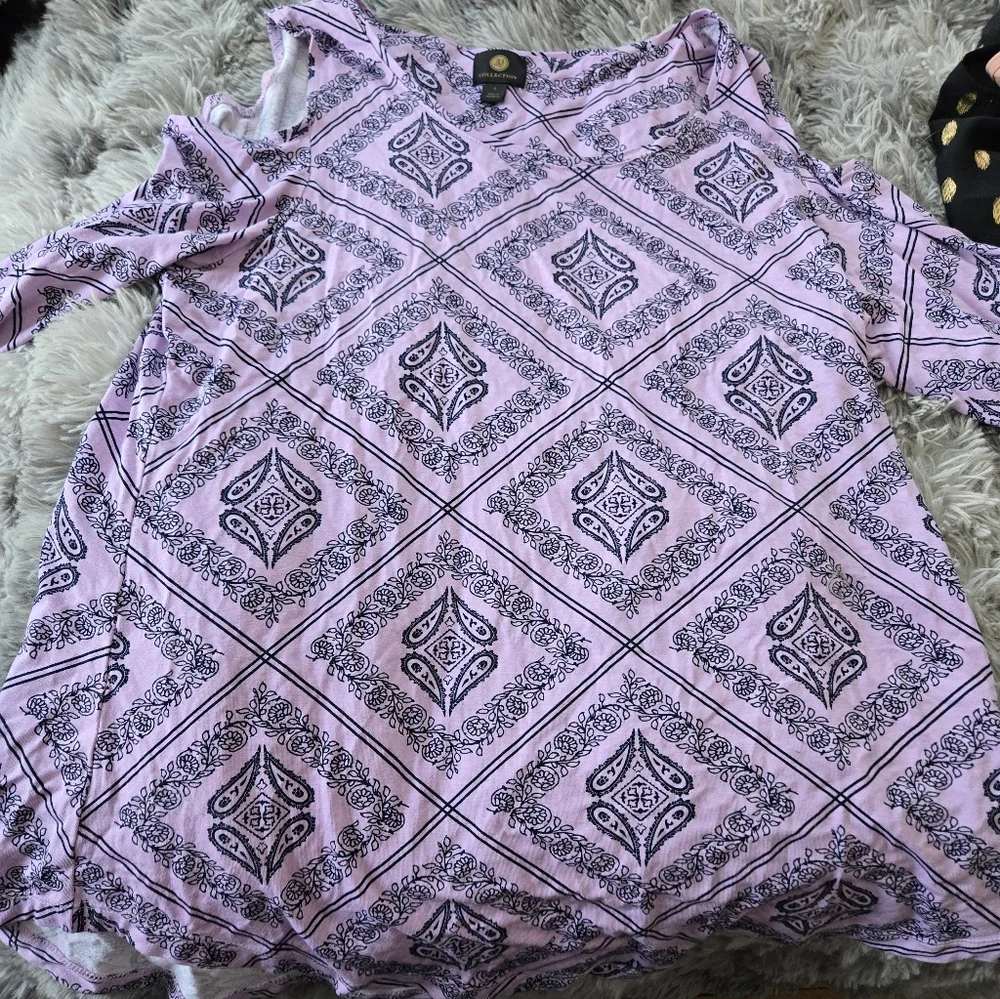 Patterned Purple Women's Top